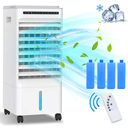 Condizionatore D'aria, Raffreddatore D'aria Grande 5 in 1 ,Raffrescatore Evaporativo Portatile ,Umidificatore,Ventilatore,3 Modalità, Ione Negativo,Ti en oferta
