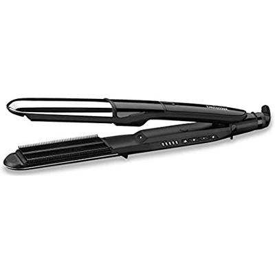 BaByliss ST495E Piastra Lisciante 2 in 1 Pure Metal Steam, Funzione Vapore, Diamond Ceramic, 5 Selezioni Temperatura da 150°C a 230°C, Si Riscalda in 