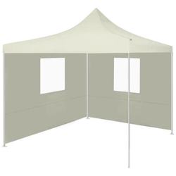 Gazebo Professionale Pieghevole Con 2 Pareti 2x2m Acciaio Crema características