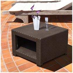 Tavolino Da Giardino Ad Effetto Rattan Con Vano Portaoggetti In Pp Plastica, 56 X 56 X 44,5cm Marrone características