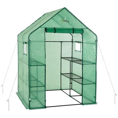 Mini Serra Portatile da Giardino Orto per Piante Fiori - 8 Ripiani - 143 x 143 x 195 cm