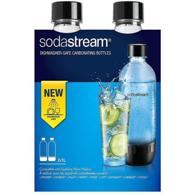 Pack 2 bottiglie sodastream 1 litro universali lavabili in lavastoviglie
