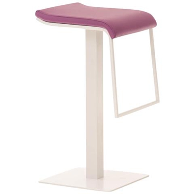 Sgabello Cp156 Con Poggiapiedi 42x39x78cm Ecopelle Struttura Bianca Viola