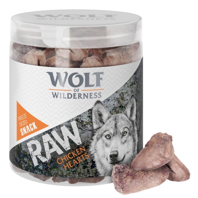 Snack premium liofilizzati Wolf of Wilderness - RAW - Mix 2: 50 g Polmoni di Agnello + 70 g Cuori di Pollo