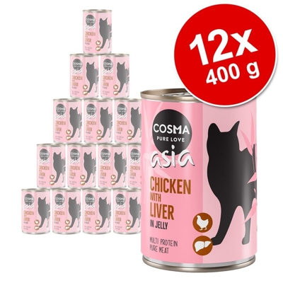 Cosma Asia  in gelatina 12 x 400 g - Pollo con Fegato di Pollo
