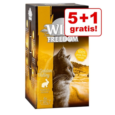 5 + 1 gratis! 6 x 85 g Wild Freedom Adult vaschette - Wide Country - Pollo puro