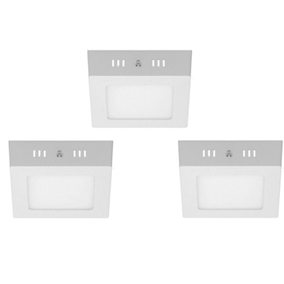 ECD Germany 3 x Plafoniera a LED 12W AC 220-240 V 663 Lumen 170 x 170 mm IP53 LED Pannello Bianco Caldo 3000K Quadrato Faretto da Incasso Pannello