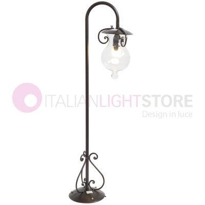 Cruccolini - Lampade linea goccia lampione fiorentino 1 luce cm 100 ferro battuto e vetro