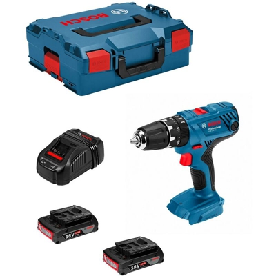 Trapano a Percussione BOSCH GSB 18V-21 (2 x 2,0 Ah + GAL1880CV + L-Boxx 136)