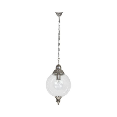 Lampada a Sospensione Heather - Plafoniera - da Parete - Cromo in Metallo, Vetro, 25 x 25 x 110 cm, 1 x E27, 60 W