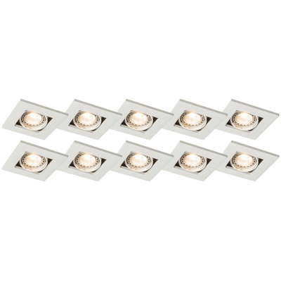 QAZQA Faretto da incasso qure - Moderno - Alluminio - Bianco - Quadrato Max. 1 x Watt