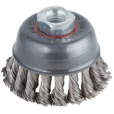 spazzola a tazza Ø 75 mm Filo in acciaio inox 2700000 1 pz. - Wolfcraft