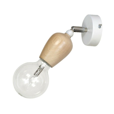 Homemania - Lampada a Parete Carina - Applique - Bianco in Metallo, Legno, 8 x 10,5 x 16 cm, LED GU10, 7W
