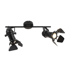 QAZQA + Faretto movie - Industriale - Acciaio inossidabile - Nero - Tondo/Oblungo Max. 2 x Watt precio