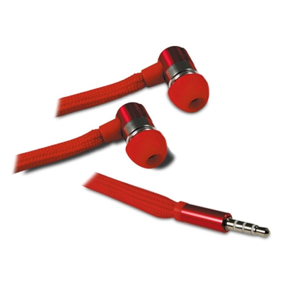 Metronic - Auricolari filari a stringa con microfono 1,2 m - Rosso