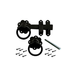 BH01807 Chiavistello ad Anello per Porte e Cancelli, Laccato, Nero, 150 mm - Bulk Hardware en oferta