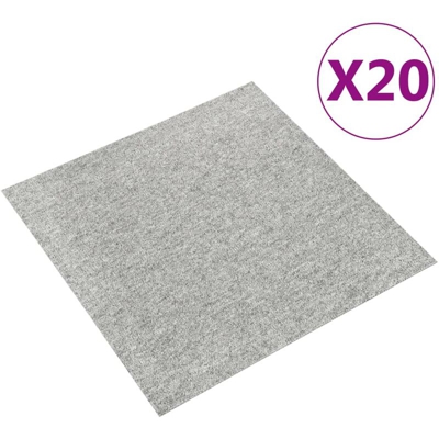 Quadrotte di Moquette 20 pz 5 m2 50x50 cm Grigio Chiaro - Grigio - Youthup