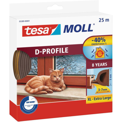 05389?-?00001?-?00?Moll d-profile paraspifferi per porte e finestre, marrone, 25?m x 9?mm - Tesa en oferta