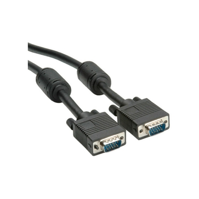 ROLINE High Quality VGA Cable + Ferrite + DDC, HD15, M/M 3 m cavo VGA