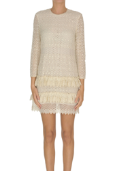 Macramè lace mini dress en oferta