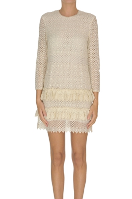 Macramè lace mini dress