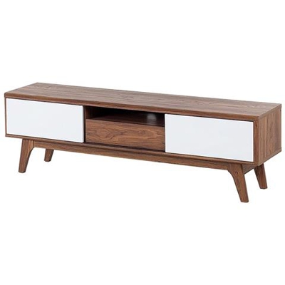 Mobile Tv Da Soggiorno In Color Noce E Bianco - Eerie