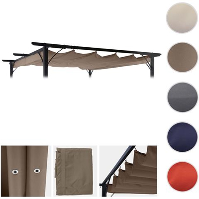 Telo Di Ricambio Copertura Tetto Per Gazebo Hwc-c42 Poliestere 300x370cm Marrone