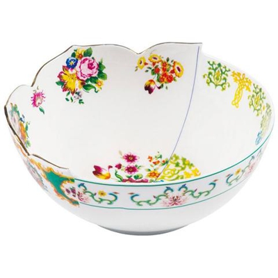 Insalatiera in Porcellana Bone China Decorata Diametro Cm. 22,5 Altezza Cm. 10 Zaira - Linea Hybrid