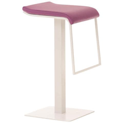 Sgabello Bar LAMENG in Similpelle e Accio Inox Bianco | Sgabello Design con Antigraffio | Sgabello Bancone con Poggiapiedi | H Seduta 78 cm Viola en oferta