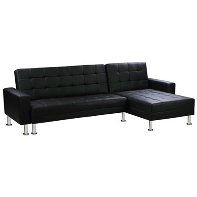 Divano ''theo'' Convertibile E Reversibile Ad Angolo - 4 Posti - Nero