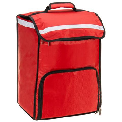 Zaino Isotermico 34 X 47 X 25 Cm Rosso Per La Consegna Di Ordini Alimentari Da Moto E Bicicletta