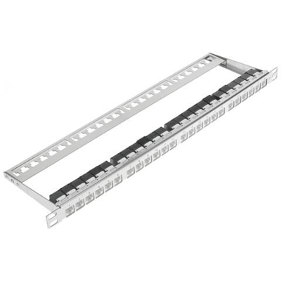 Patch Panel 24 Rj45 Cat. 6 Utp 0.5u Metallo Con Pettine Per La Gestione Dei Cavi