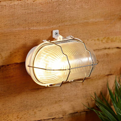 Biard - Lampada da Esterno Ovale Classica con Paratia Stile Palpebra - Bianca IP54 40W en oferta