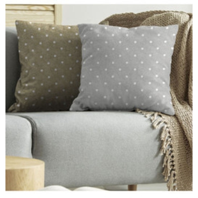 6 PZ Di CUSCINO TULIPANO CM.43X43 POIS TORTORA 1808