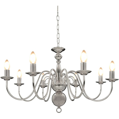 Lampadario Argento 8 Lampadine Attacco E14