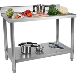 Tavolo Inox Acciaio Inossidabile Banco Da Lavoro Alzatina 100x60cm - Royal Catering precio
