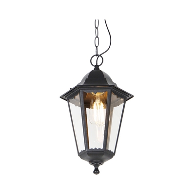QAZQA Lampada a sospensione new_orleans - Classico - Acciaio inossidabile,Vetro - Nero - Oblungo Max. 1 x Watt