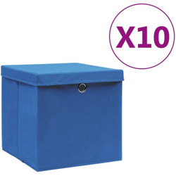 Contenitori con Coperchio 10 pz 28x28x28 cm Blu - Azul - Vidaxl características