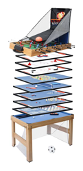 Calcetto biliardino Multiplayer tavolo da gioco 20in1 HWC-J16 78x107x60cm ~ colore legno precio