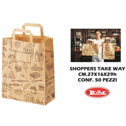 Busta Shoppers Take Away Conf. 50 Pz. Cm.27X16X29 precio