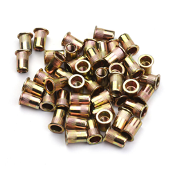 50 pezzi di dadi per rivetti ciechi in acciaio inossidabile M8, tappi di estrazione in zinco di colore, tappi di estrazione a testa piatta, dadi per características