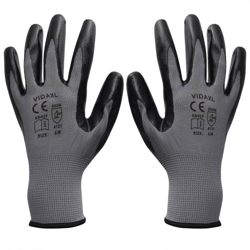 Guanti da Lavoro in Nitrile 24 Paia Grigio e Nero Misura 8/M - Grigio - Youthup en oferta