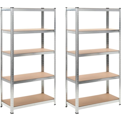 Scaffali di Stoccaggio Robusti Set 2 pz - Marrone - Youthup