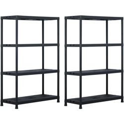Scaffali 2 pz Nero 220 kg 90x40x138 cm in Plastica - Nero - Youthup en oferta
