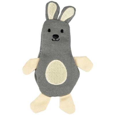 Flamingo Pet Products - Giocattolo naturale per conigli. 14 cm. grigio beige. gamma verde. giocattolo per gatti.