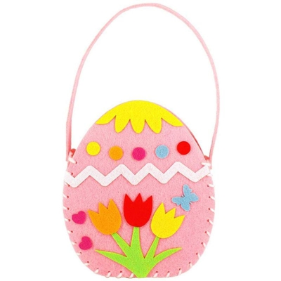 Easter Egg Hunt Basket for Kids Tote Bag di Pasqua con pulcino e coniglio coniglietto Forniture per feste di Pasqua Uovo di Pasqua Sacchetto di