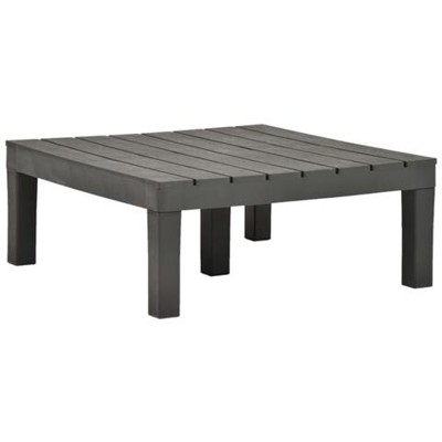 Tavolo Da Giardino Antracite 78x78x31 Cm In Plastica