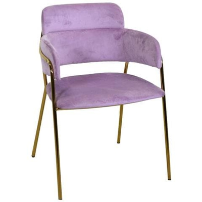 Poltrona Design Velluto E Metallo Oro Rotterdam Viola