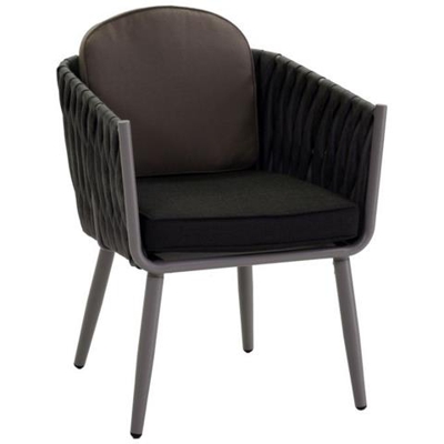 Poltrona Giardino Alluminio San Diego Grigio Con Cuscini