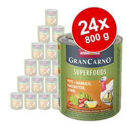 Animonda GranCarno Adult Superfoods 24 x 800 g - Agnello + Amaranto, Mirtilli rossi, Olio di salmone precio